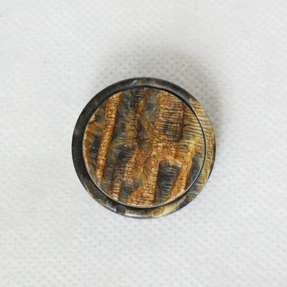 Tree Bark Pin Button Brooch - Picture 3 of 4